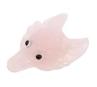 DOITOOL Natural Rose Quartz Wolf Head Crystal Pendant Smooth Polished DIY Jewelry Charm Craft Supply for Handmade Accessories Birthdays and Holidays