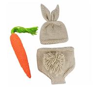 DOITOOL Newborn Photography Prop Set Easter Bunny Costume Carrot Crochet Knitting Hat Pants Baby Photo Outfit Children's Easter Photo Clothing