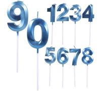 DOITOOL Number Add Birthday for Smooth Candles Cakes 10pcs, Bright Paraffin Decorative to Festive Atmosphere Baking Cakes and Family Gatherings