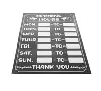 DOITOOL Opening Hours Sign, Sunproof Business Hour Stickers, Rewritable Sign for Bank Store Glass Door Window, 12 x 8 Inch, Black