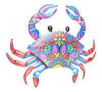 DOITOOL Outdoor Hanging Decor Metal Beach Wall Art Crab Wall Plaque Sculpture Ocean Themed Art Wall Decor for Beach Tiki Bar Wall Decor Red Turtle Statue