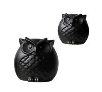 DOITOOL Owl Figurines or Black Desktop Statues 2pcs Decor Ceramic Decorations Not Easy to Knock over Cartoon Unique for Indoor Home Office