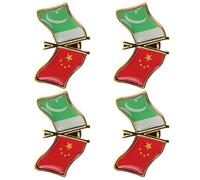 DOITOOL Pakistan China Friendship Flag Unique Design 4pcs Lapel Pins Alloy Brooches with Easy Attachment as A Keepsake for Hats and Backpacks, for Gifting Or Collecting