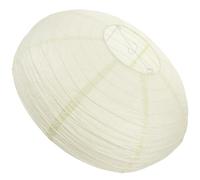DOITOOL Paper Lantern Lampshade Oval 40Cm Folding Design Soft Light Diffuser for Party and Indoor Use in Neutral Beige