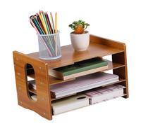 DOITOOL Paper Organizer Desk Tray with Sturdy Frame Multi-functional Office Storage for Files Books Mail Capacity Desk Organizer for Home and Workspace