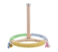 DOITOOL Parrot Rotating Perch Stand Bird Cage Accessory with Green Blue Yellow Spin Wheel for Small and Medium Birds Budgies Cockatiels Lovebirds Interactive