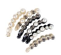 DOITOOL Pearl Banana Hair Claws and Tooth-shaped Design 6pcs Acrylic Hair Claw Jaw Clips with Resistance to Deformation for Elegant Ponytail Styling for Women and Teenagers