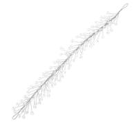 DOITOOL Pearl Crystal Wedding Headband Silver Soft Chain Bridal Hair Accessory Delicate Decorative Hairband for Brides and Wedding Hair Styling