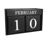 DOITOOL Perpetual Calendar Wooden Never Ending Blocks Manual Calendar Creative Desk Decoration Home Office Living Decor Wood Numbers