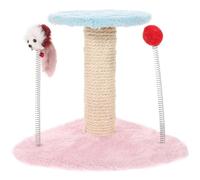 DOITOOL Pet Cat Cat Climbing Rack Creative Fuzzy Ball Design Funny Spring Rat Plush Triangular Base to Sleep Plaything Random Color