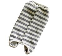 DOITOOL Pet Recovery Suit Dog Surgery Wear Cotton Striped Four-legged Surgical Bodysuit with Snap Buttons Grey L for Post-operative Protection and Wound Healing