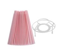 DOITOOL Pink Pleated Fabric Lampshade with Reinforced Iron Frame Replacement Shade for Table and Floor Lamps Soft Light Diffusion for Bedroom Lighting