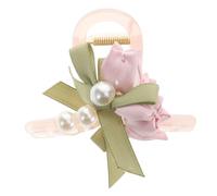 DOITOOL Pink Tulip Hair Claw Clips for Women Lightweight Plastic and Fabric Material Stylish Hair Accessories for On-the-go Styling and Formal Occasions