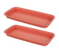DOITOOL Plant Pot Trays 2Pcs Rectangular Plastic Flower Pot Tray for Home Decoration Prevent Floor Pollution and Move Plant Pot Easily