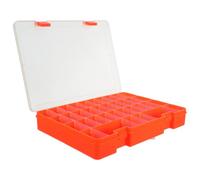 DOITOOL Plastic Storage Organizer Box with Lid and Adjustable Dividers, Lightweight Multigrid Compartment Layout for Screws and Hair Ties, for Home Storage and Professional Workshop Use