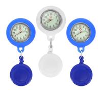 DOITOOL Pocket Watch with Press Button to Open Silicone Portable 3pcs Round Shape, Simple Style, Hanging Pocket Fob for Nurses and Doctors for Hospital Use