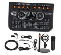 DOITOOL Podcast Microphone and Portable Audio Mixer Bundle with Live Sound Card, Voice Changer, and Mini Mixer for Streaming, Recording, Gaming, and Vocal Studio Use