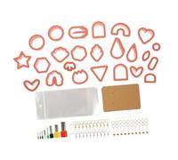 DOITOOL Polymer Clay Jewelry Cutters Rust Red DIY Clay Cutting Tools for Earrings Necklaces Bracelets Unique Shapes for Crafting Gifts Christmas Valentine Mother Day