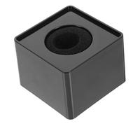 DOITOOL Portable Abs Injection Molding Square Cube Microphone Logo Flag Station for Professional Interview Mics Black Hard Plastic with Adjustable Cotton Large Logo Display Surface