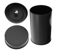 DOITOOL Portable Airtight Tea Caddy Double Lid Tin Canisters for Loose Leaf Metal Storage Container Small Food Spice Jars Black Kitchen Organization for Coffee Biscuits Suga, Black