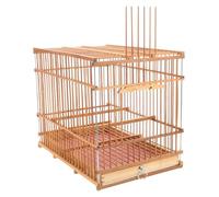 DOITOOL Portable Bamboo Bird Cage for Small Birds and Canaries, Lightweight and Decorative with Intricate Design, for Travel and Outdoor Use Providing A Comfortable and Secure Environment