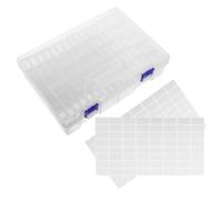 DOITOOL Portable Bead Organizer Box with Compartments and Stickers Clear Plastic Craft Storage for Jewelry Making DIY Bracelets Nail Art Charms and Gem Art Supplies