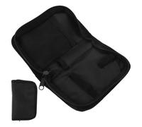 DOITOOL Portable Black Glucometer Carrying Smooth Zipper Compact Diabetic Organizer with PVC Fabric and Zinc Alloy for Home and Outdoor Use Carry