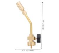 DOITOOL Portable Brass Welding Torch Head for Household Use Angled Flame Valve Control Heating Accessory for Soldering Melting and Metalwork