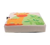 DOITOOL Portable Giraffe Booster Cushion for Dining Chairs Breathable Printed Linen High Chair Seat Pad with Non-Slip Straps Lightweight and Seat for Eating and Learning