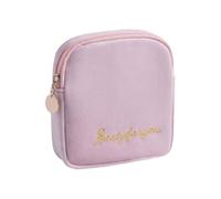 DOITOOL Portable Large Capacity for Sanitary Napkin Storage Bag, Cotton Zippered Diaper Pouch, Comfortable and Waterproof Women and Girls Outdoor Travel and Everyday Use