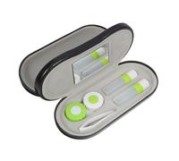 DOITOOL Portable Lens Case Glasses Holder Small and Light Easy to Store Two-in-one Design with Mirror for Business Trips Fits in Handbag Leather and Flannel