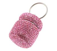 DOITOOL Portable Mini Pill Organizer Travel Medication Storage Box with Keychain, Lightweight Aluminum Bottle with Multi-Compartment Design and Tight Lid Closure, Easy to Spot Pink Case