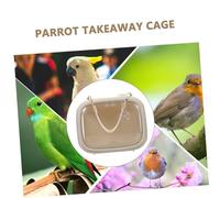DOITOOL Portable Parrot Travel Cage Ultralight Bird Carrier with Ventilated Design and Secure Closures Multipurpose Takeout Box for Parakeets and Cockatiels Transparent Small Animal Travel