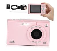 DOITOOL Portable Pink Retro Digital Camera with Zoom and Screen Memory Included Compact Wifi Shoot for Students Teens Travel and Beginners