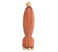 DOITOOL Portable Small Facial Massage Tool with Brass Beads and Solid Wood Mini Lotus Pod Shape for On-the-go Relaxation and Stable Single-Handed Use