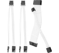 DOITOOL Power Module Cable Kit Psu Cable Extensions Includes Connectors for Atx Power Supply for PC Build White