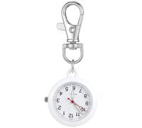 DOITOOL Practical Nurse Fob Pocket Watch in White with Stainless Steel and Glass, Easy Installation Hanging Watch Suitable for People Who Work in Busy Occasions, Simple and Decorative