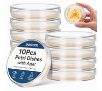 DOITOOL Pre-Poured Petri Dishes with Agar, 10PCS Sterile Petri Dishes | Nutrient Agar Plates with lid for Science Experiments, STEM Study, Classroom Projects and Bacteria Culture Observation