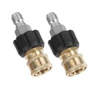 DOITOOL Pressure Washer Adapter Set 2pcs Brass 3/8 Quick Connect Couplers M22 Hose Connectors with Stainless Steel Core for Garden Hose and High Pressure Washer Accessories