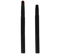 DOITOOL Professional Mini Double-ended Brow Brush Angled Eyebrow 2pcs for Repairing and Shaping Black Plastic Handle with Artificial Fiber with Design Thinning Brows
