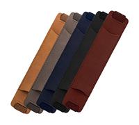 DOITOOL Pu Leather Pen Sleeve 5pcs with Elastic Band, Business Pen Holder Pouch Set in Black Brown Navy Gray Wine Red, Protective Pencil Case for Notebooks and Office Use