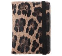 DOITOOL Pu Leopard Print Passport Wallet Ticket Holder Stylish Design Lightweight Multiple Card Slots RFID Protection for Men Women Travel