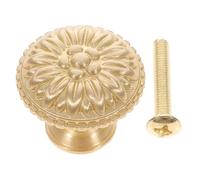 DOITOOL Pure Copper Single Hole Cabinet Knob, Round Wardrobe Handle, Dresser Drawer Pull, Copper Door Pull for Kitchen Cabinets, Bedroom Furniture Hardware, European Style