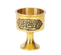 DOITOOL Pure Copper Small Desktop Cup for Buddhist Rituals, Decorative Metal Collection Mug for Home Table Decor, Retro Style Moscow Mule Copper Drinkware