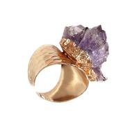 DOITOOL Purple Agate Adjustable Open Finger Ring Fashion Unique Chic Comfortable to Wear Easy to Take off Statement Jewelry for Women