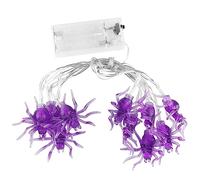 DOITOOL Purple Spider LED Light String 1.35m 10 LEDs Battery Powered Halloween Decorative Outdoor Lamp for Parties