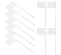 DOITOOL Pvc Marking Flags White Weather Resistant with 15 Inch Stainless Steel Stakes 24pcs and Easy Installation, for Pet Boundaries and Sewer Systems in Lawn Garden Surveying