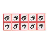 DOITOOL PVC Self-adhesive Flammable Liquid Hazard Sign Stickers Fire Prevention Warning Decals for Chemical Safety and Industrial Use