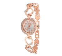 DOITOOL Quartz Watch Accurate Time Keeping, Birthday Gift Women and with Rhinestone Heart Design Golden Alloy Digital Wristwatch Featuring Precise Quartz Movement Ladies