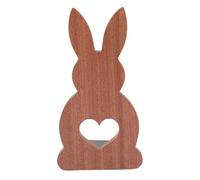 DOITOOL Rabbit Shaped Wooden Bookends Heart Design with Stable Anti-Slip Pads Book Holders for Desktop Study Room Bookshelf